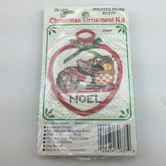 The New Berlin Counted Cross Stitch Complete Kits Bear I Love You Noel Christmas - Picture 7 of 11